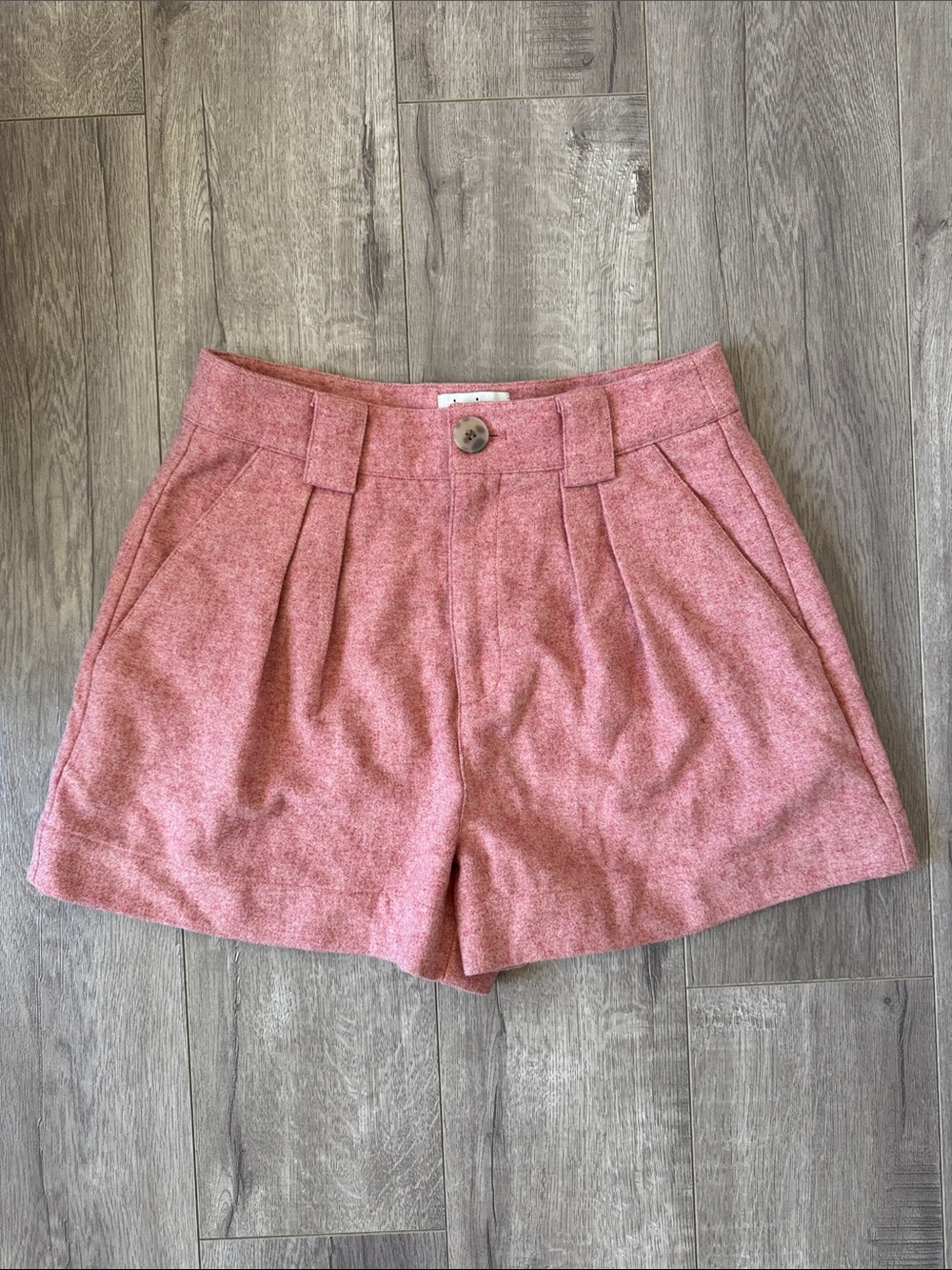 Joie Pink Wool Blend High Rise Pleated Tailored Shorts Size 2 Preppy Coquette